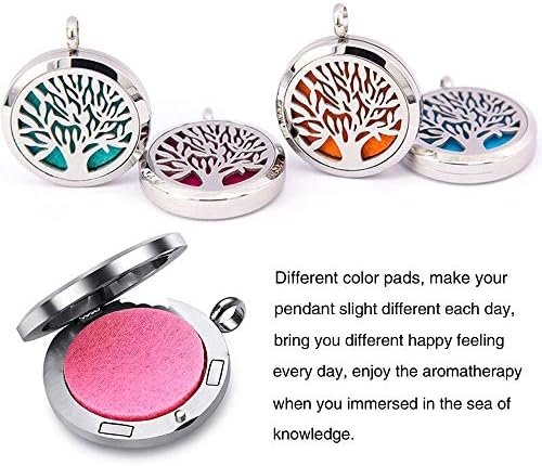 Aromatherapy Essential Oil Diffuser Necklace Stainless Steel lnspirational Locket Pendant(Flower)