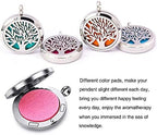 Aromatherapy Essential Oil Diffuser Necklace Stainless Steel lnspirational Locket Pendant(Flower)