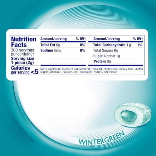 Mentos Pure Fresh Sugar-Free Chewing Gum with Xylitol, Bulk, Wintergreen, Bulk, 50 Count, (Pack of 4)
