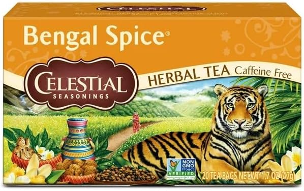 Celestial Seasonings Herbal Tea Bengal Spice 20 Count Pack of 4.