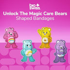 BioSwiss Care Bears Bandages, Unlock The Magic Care Bear Shaped Self Adhesive Bandage Set, Latex Free, Sterile Wound Care, 100 Count