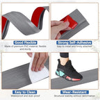 Vinyl Door Threshold Flooring Transition Strip Self Adhesive Carpet Edging Strip for Laminate Doorway Edge Threshold from 1/5" to 2/5" (Light Gray Wood Grain, 3.3 Ft)