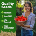 HOME GROWN San Marzano Tomato Seeds 66+ Heirloom Non-GMO Seeds for Planting, High Germination, Indeterminate, Classic Meaty Italian Paste Tomato, Best for Sauce & Canning (Solanum lycopersicum)