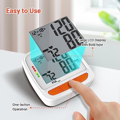 Scian Wrist Blood Pressure Monitor, Automatic Blood Pressure Machine Wrist Cuff with Large LCD Display, 2 Users 180 Memory for Home & Travel Use