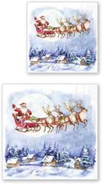 IHR Ideal Home Range Cocktail Napkins Disposable 3-Ply Paper Party Napkin Pack, 5" x 5", Santa's Wonderland, 20-Count