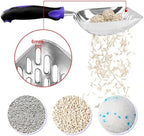 Cat Litter Scoop-Metal Cat Scooper-Long Handle Scoop,Cat Scooper-Poop Sifting-Mesh Shovel-Suitable for Cat Litter Box (Purple)