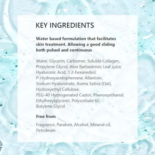 Oeneis Hydrating Microcurrent Conductive Gel, Fragrance-Free, Paraben-Free, Gel Primer with Hyaluronic Acid, Non-irritating, Moisturizing Gel for RF, 300g Tube, Clear