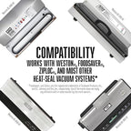 Weston Vacuum Sealer Bags, 2 Ply 3mm Thick, for NutriFresh, FoodSaver & Other Heat-Seal Systems, for Meal Prep and Sous Vide, BPA Free, 11" x 16" (Gallon), 50 count with Resealable Zipper, Clear