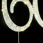 60 Cake Topper | Premium Bling Rhinestone Diamond Gems | 50th Birthday or Anniversary Party Decoration Ideas | Quality Metal Alloy | Perfect Keepsake