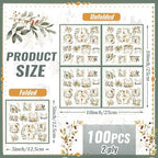 100 Pcs 12 Days of Christmas Napkins 2 Ply Decoupage Winter Holiday Cocktail Paper Napkin 5 x 5 Inch Partridge French Hens Gold Rings Disposable Hand Towel for Christmas Table Party Supplies(Green)