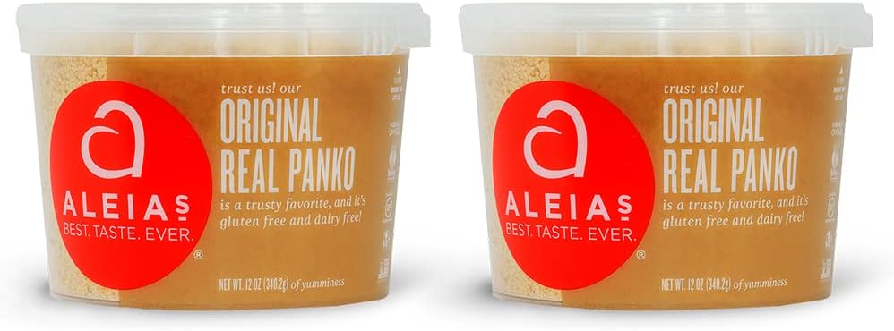 Aleia’s Gluten Free Panko Bread Crumbs – Original, 12oz (2 Pack) – Crunchy Coating for Chicken, Seafood & Veggies – Non-GMO, Dairy Free, Kosher, Low Sodium