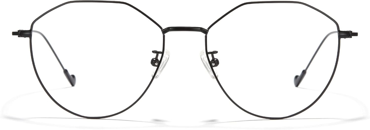 Cyxus Blue Light Glasses for Men and Women, Round Metal Frame Computer Eyeglasses for Office, Gaming, Reading 8090