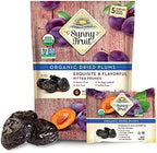Sunny Fruit Soft Organic Prunes - 6 Bags (30 Individual Portion Packs) | No Preservatives, No Sugar Added | Healthy, Convenient Dried Plums Snack Packs | ORGANIC, NON-GMO, VEGAN, HALAL, KOSHER