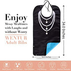 Adult Bibs for Women Washable Waterproof Adult Bib for Eating with Crumb Catcher