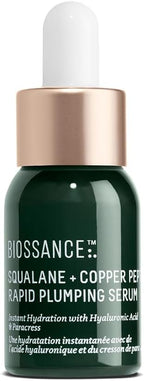 Biossance Squalane + Copper Peptide Rapid Plumping Serum - Face Serum for All Skin Types - Visibly Plumping + Firming Skin, Fine Lines + Wrinkles, Vegan Copper Peptides, Hyaluronic Acid
