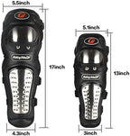 GES Knee Pads Motorcycle - 4Pcs Adults Alloy Steel Motorcycle ATV Motocross Elbow Shin Guards Protector Motocross Racing/Adult Knee (Long)