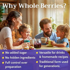 Black Elderberry Tea - Dried Whole Sumbucus Nigra Elderberries - Natural Sugar Free Fruit Berries, 2oz