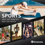 Kickticks 4 Pairs Compression Socks for Woman & Man Unisex 20-30mmHg Knee high Plus Size Wide Calves for Flying Running…