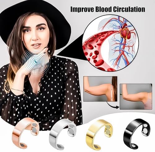 4PCS Magnetic Acupressure Rings for Women, Migraine/Anti Snoring/Fatigue Relief Sleep Aid Lymphatic Therapy Ring