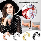 4PCS Magnetic Acupressure Rings for Women, Migraine/Anti Snoring/Fatigue Relief Sleep Aid Lymphatic Therapy Ring