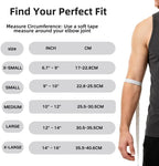 Copper Elbow Compression Sleeve, Tennis Elbow Brace for Men and Women, 4-Way Stretch, Pain Relief, Recovery, Arthritis, Tendonitis, Bursitis (Black-Copper, Medium)