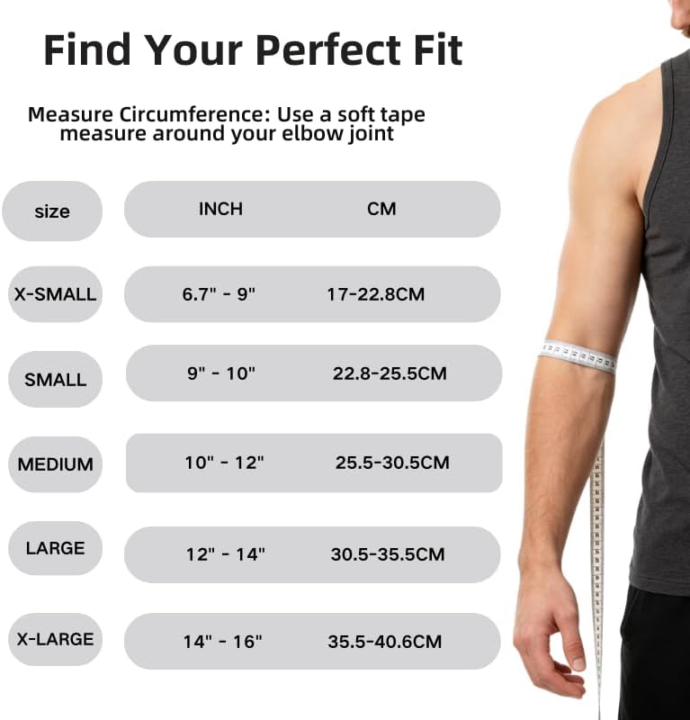 Copper Elbow Compression Sleeve, Tennis Elbow Brace for Men and Women, 4-Way Stretch, Pain Relief, Recovery, Arthritis, Tendonitis, Bursitis (Black-Copper, Medium)