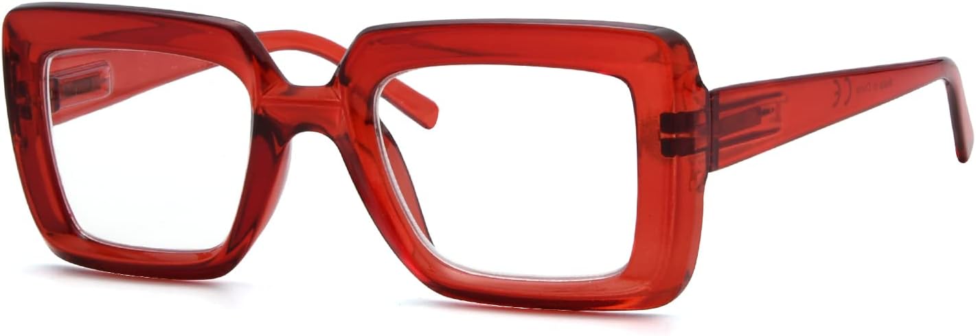 Eyekepper Square Reading Glasses for Women Large Frame Readers