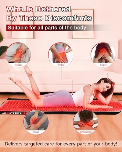 72"x33.3" Medical-Grade TPU Red Light Therapy Mat for Full Body Pain Relief, FSA&HSA Infrared Light Therapy Blanket for Home Use