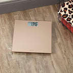 Taylor Digital Scale for Body Weight, 400 LB Capacity, Durable Glass Platform 11.8 x 11.8 Inches, Easy Read 3.2 x 1.5 In Display, Offering Daily Use in Homes for Enhance Performance, Champagne