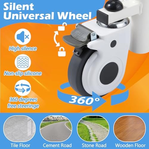 Upgrade Patient Lift Transfer Chair Potty Wheelchair for Home with 180°Split Open Seat, 20" Seat Width, Transfer Lift Aid for Bedside, Height Adjust to 26", Wheelchair Lift for Enderly and Disabled
