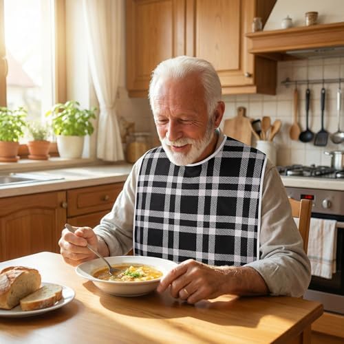 Adult bibs for seniors, 2-Pack Waterproof Reusable Extra Large 35"x22", Dignity Bib for Elderly Assisted Living