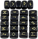 mookaitedecor Black Obsidian Rune Stones Set & 6 Facted Crystal Pendulum with Viking Compass Embroidered Energy Mat for Divination Meditation Reiki Healing