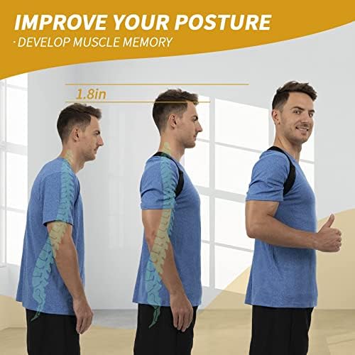 Posture Corrector for Women and Men, Adjustable Upper Back Brace, Breathable Back Shoulder Straightener Posture Support, Correcting Hunchback and Bad Posture. (1)