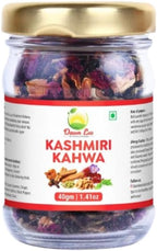 Dawn Lee Kashmiri Kahwa Green Tea 40g | Saffron-Infused Premium Loose Leaf | Traditional Spiced Blend with Cardamom, Cinnamon, Almond & Rose | Brew Hot or Iced | Caffeine-Rich Herbal Chai