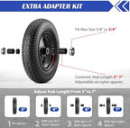 4.80/4.00-8 Tire, 14.5" Flat-free Solid Tire Wheels with 5/8" Axle Bore Hole, 3-7" Centered Hub, Universal Fit 4.80/4.00-8, 3.50/3.00-8, 4.00-6 Wheelbarrow Wheels(Black, 2 Pack)