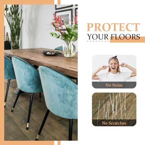VOCOMO 7/8" Round Rubber Chair Leg Tips Caps, Chair Leg Floor Protectors Furniture Legs Caps Non Slip Reduce Noise for Hardwood Floors (Black, 12 Pack)