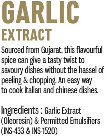 Spice Drop Natural Garlic Extract, for Soups, Pastas , Salads, 180 drops, pack of 3