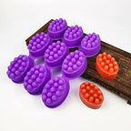 Andy's Orchids 3D Handmade Silicone Soap Moulds, Massage Therapy Bar Making Mould Tools, DIY Oval Shape Essential Oil Soaps Resin Crafts
