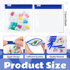 24 Pieces Pill Pouch Bags Zippered Set Reusable Translucent Medicine Organizer Sealing Travel Plastic Bags with Slide Lock for Storage(Dark Blue)