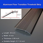Aluminum Floor Transition Threshold Strip, 36 Inch Threshold Ramps for Doorways, Wheelchairs, Door/Tile/Threshold Reducer, Doorway Edge Trim Suitable for Threshold Height Less Than 1.6 Inch (Black)
