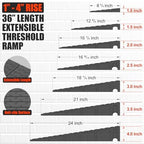 1" - 4" inch Rubebr Extensible Threshold Ramp, Anti-Slip Doorway Curb Ramp, for Wheelchair Scooter Black Wheelchair Ramp Doorway (2.5" Rise)