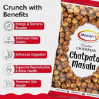 Maniarr's Dry Roasted Chickpeas - Spicy Crunchy Snacks (2.8oz x 6 Packs) - Vegan, GMO-Gluten Free, Plant-based High Protein Fiber Snacks for Adults & Kids - Chatpata Masala
