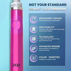 Pop Sonic Ultimate Pro Toothbrush (Pink) | Rechargeable Battery w/Up to 40,000 Brush Strokes/Minute -Long-Lasting Dupont Nylon Bristles - for Teens & Adults w/Quadrant Pacer & Timer
