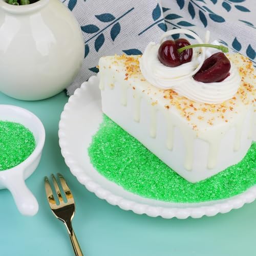 Green Sprinkles, Light Green Sanding Sugar Crystals, 4.6 oz Edible Sparkling Sugar for Baking Topping, Cupcakes, Cookies, Ice Cream & Cake Decorating, Wedding Party Christmas Supplies