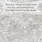 Natural Chip Stone Beads 450pcs Clear Quartz Chips 5-8mm Genuine Real Irregular Healing Crystal Rocks Hole Drilled DIY Loose Gemstone Beads for Jewelry Making Bracelet Earrings Necklace Crafting