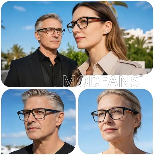 MODFANS Reading Glasses Men Oversized Readers,4 Pack Large Blue Light Reading Glasses for women Rubber Temple with Spring Hinge Eyeglasses 3.0