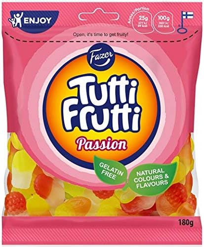 Fazer Tutti Frutti Passion Gummy 4 Packs of 180g
