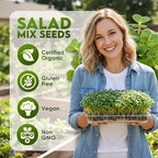 Nature Jim’s Sprouts Organic Salad Mix – Non-GMO Microgreen Seeds, Perfect for Growing Nutritious Organic Broccoli, Alfalfa, Radish & Clover Sprouts – Easy Indoor/Outdoor Home Sprouting Seeds – 1lb
