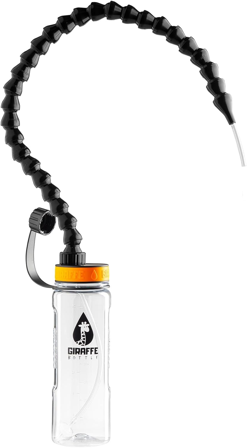Giraffe Bottle Tower Hands Free Drinking System, Clear Tritan Bottle (length 25 in / 63 cm)