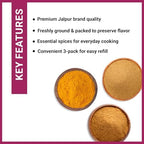 Jalpur Millers Spice Combo Pack - Turmeric Powder 100g - Cumin Powder 100g - Coriander Powder 100g (3 Pack)